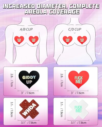 Image of CICKEE Pasties Rave Pack 27 Pairs Multicolor Nipple Covers Pasties Glitter Pasty