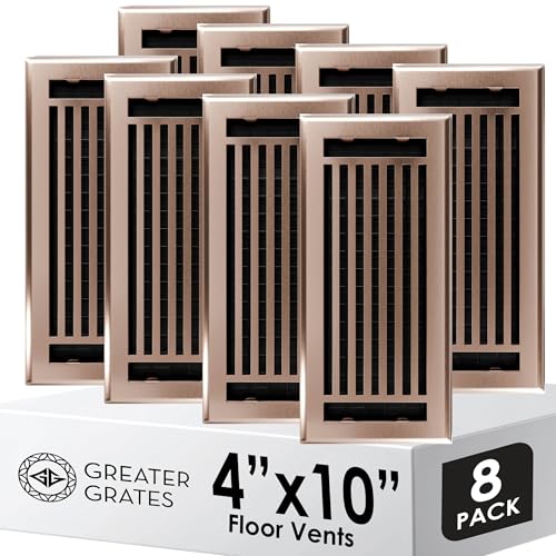 Greater Grates Satin Bronze Lüftungsgitter 4x10 Zoll 8er-Pack