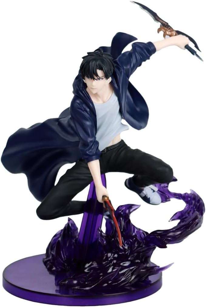 Solo Leveling Sung Jin-Woo Action Figure,Anime Collectible PVC Model Toy with Dual Sword Pose Stylish Herioc Design for Fans and Decor (Height-21 Cm)-image-36