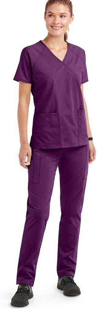 Strictly Scrubs Womenโs Classic Scrub Set (XS-3X, 14 Colors) โ Includes Mock Wrap Top and Pant