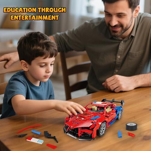 Image of 2 in 1 Remote Control Racing Car Building Blocks, Compatible with Lego STEM Toy Building Toys 694 PCS, Gifts Toys for Age 8-12 Years Old Kids Boys