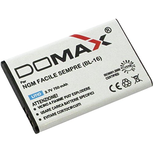 BATTERIA "DOMAX" PER NGM TANGO - TANGO 1 - FLIP - FACILE SEMPRE - FACILE SEMPRE 2 - FACILE TOP - FACILE START - FACILE CIAO ( BL-16 )