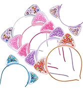 Zifengcer 7Pcs Cat Ears Headbands for Women Girls Sequins Headband for Kids Glitter Cat Ears Hair...