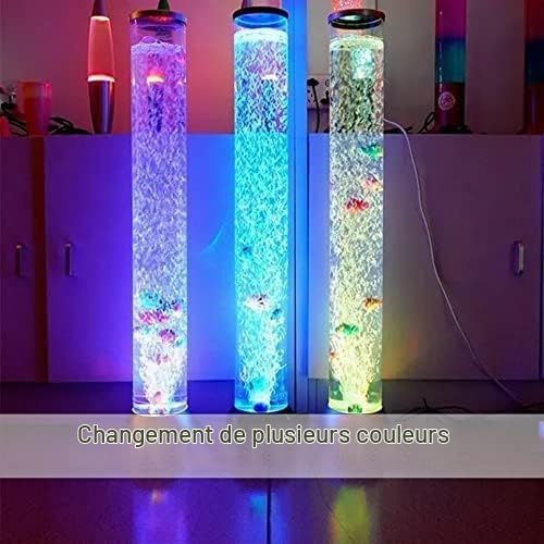 Lampe Sol Poisson Bulles 1M Faux Tube d'Eau LED 7 Couleurs Veilleuse Ambiance USB Cadeau Enfants Adultes TDAH Autisme