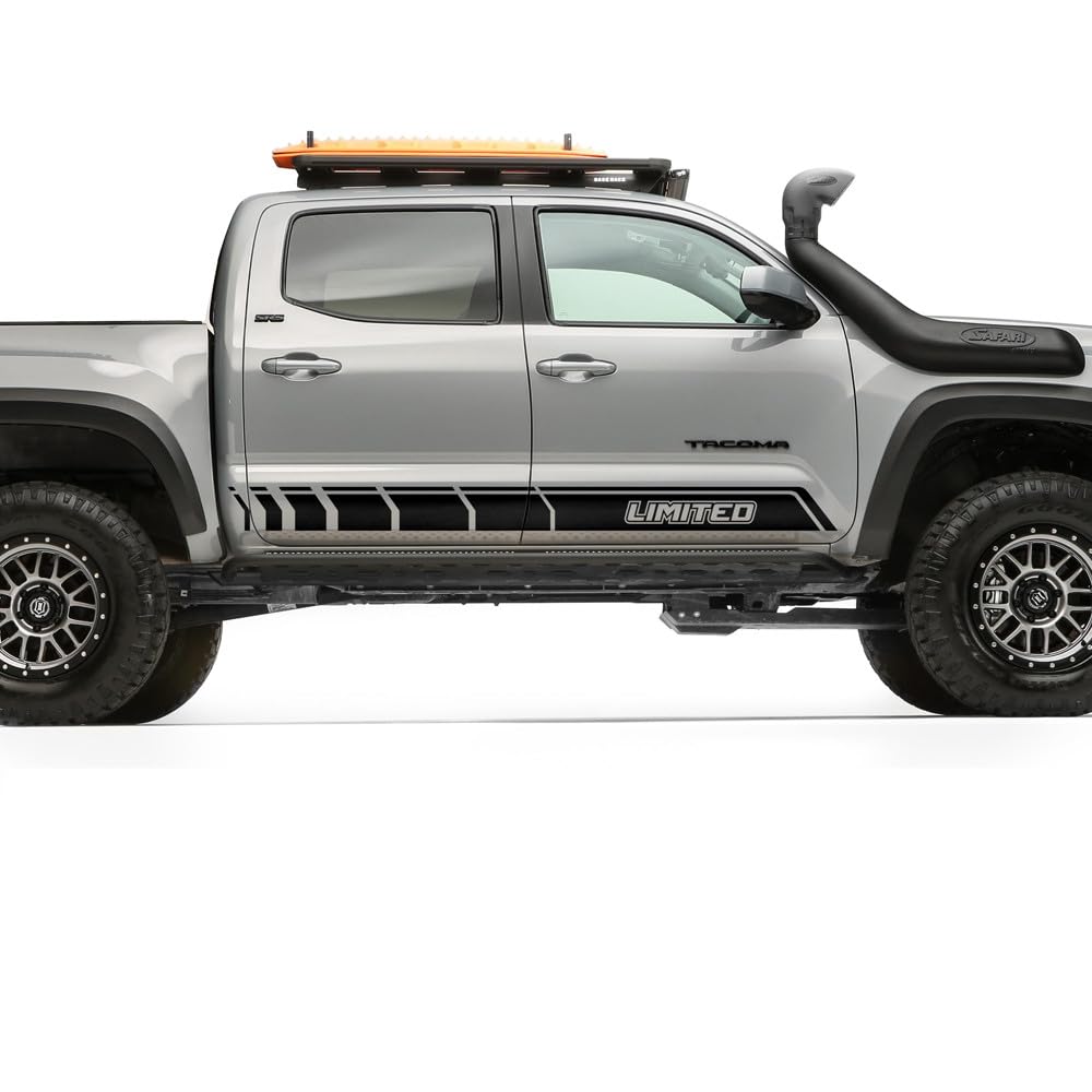 2 X 200CM/78.7Inch Long Car Side Door Racing Stripes Limited Graphics Decal Sticker Compatible with Toyota Tacoma 2005 - Present (Gloss Black)