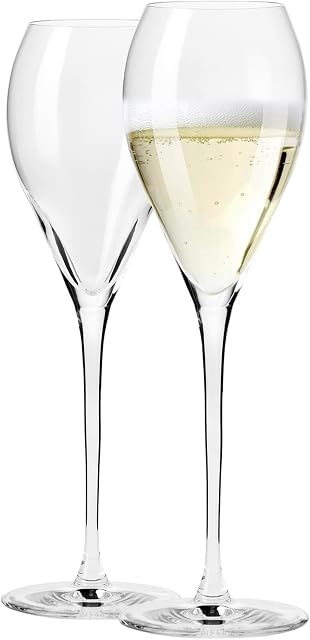 KROSNO Prosecco glasses | Capacity: 225 ml | 2 glasses in set | Elegant, Premium, For sparkling wine, Durable, Fade-resistant, Perfectly transparent| Ideal for special occasions