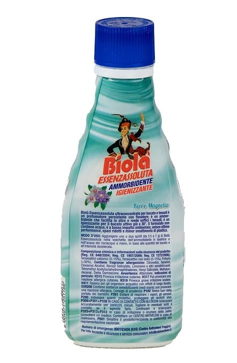 Biolà Essenza Assoluta Profumatore Ammorbidente - Deodorante per bucato altamente concentrato Kiri e Magnolia, 250 ml + portachiavi Beni Culinari