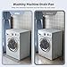 27''x27'' Washing Machine Drain Pan Silicone Mat with 0.78'' Raised Edges(Leak Protection),Non-Slip & Anti-Vibration Washer Drip Tray for Floor Protection,Washer/Dryer,Gray