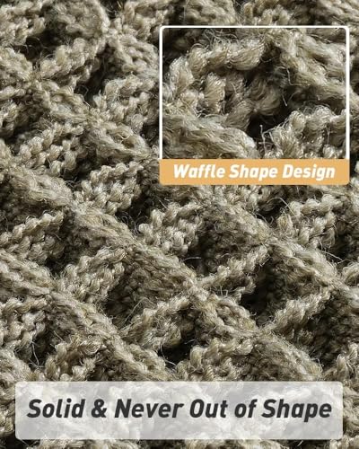 Image of HomeCloud Waffle Bath Mat, Super Absorbent Non Slip Mats for Bathroom Floor, Machine Washable Bathroom Rugs with Tassels,Ultra Soft