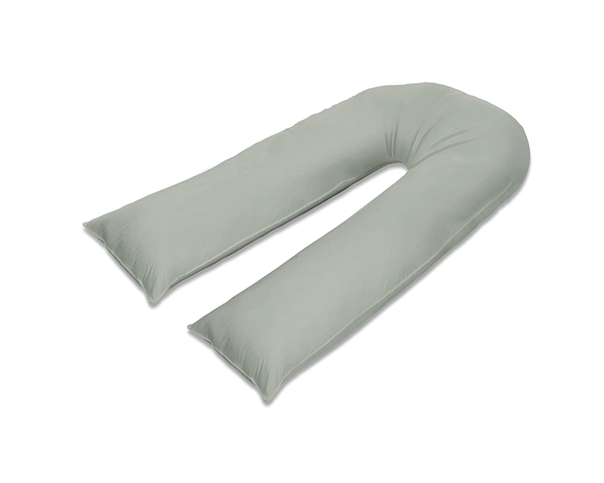 100% Pure Cotton Case 9ft Long Luxurious U-Shaped Pregnant Body Pillows Filled With Hollowfiber – Comfortable Sleeping Maternity Pillows For Back And Belly Support (Duckegg)