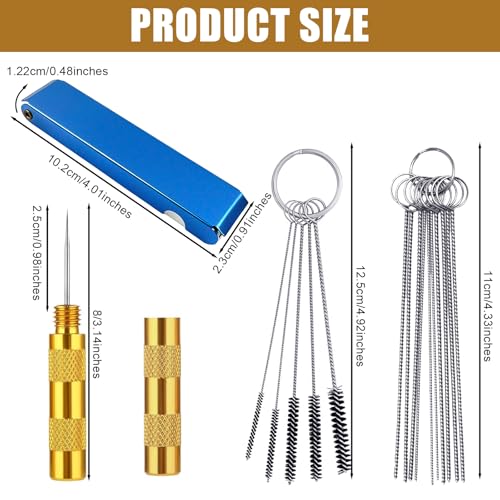 Vergaserreiniger Set, Vergaser Kohlenstoff Schmutzentferner, Vergaserreiniger Motorrad Set, Vergaser Reiniger Set, 13 Reinigungsset + 10 Reinigungsnadeln + 5 Nylon-Bürsten +1 Scharfer Dorn