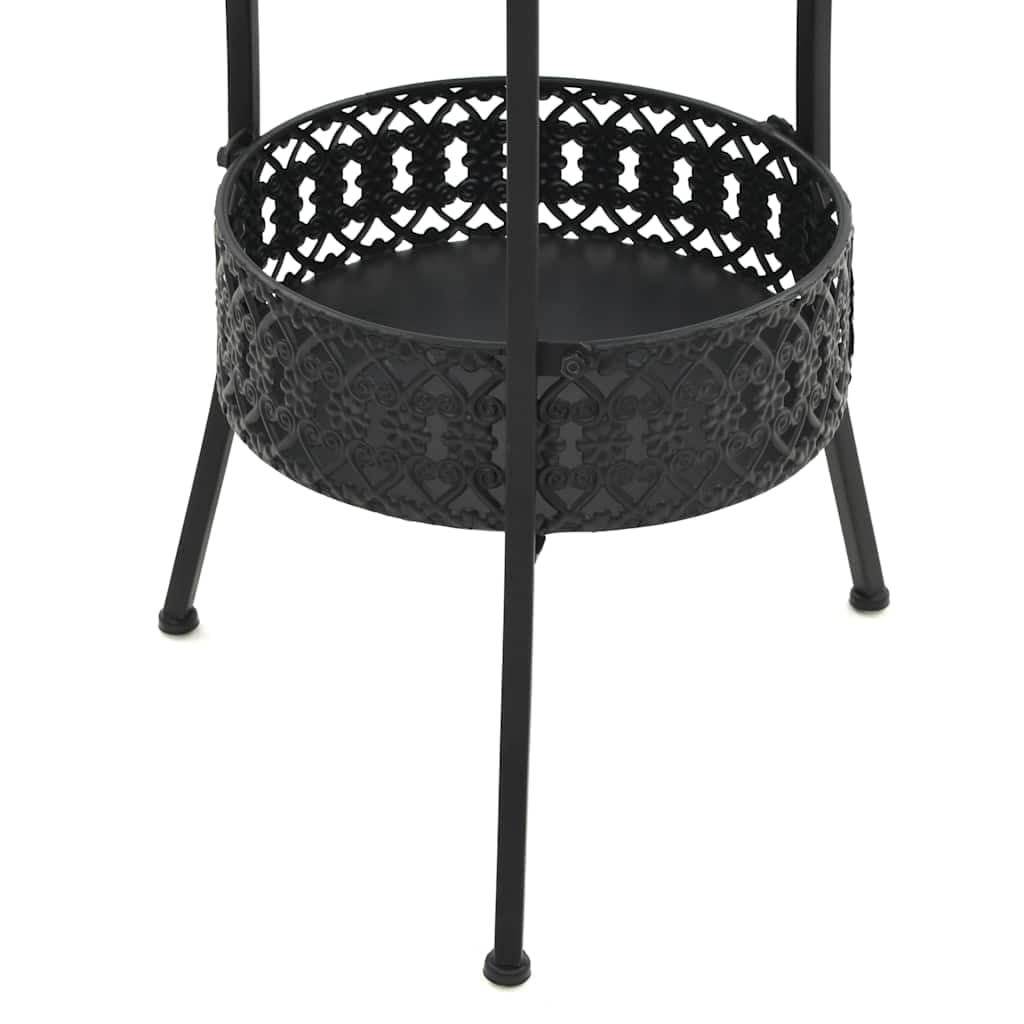 Stolik bistro czarny, metalowy, 40 x 70 cm, z półką w stylu vintage, nie zajmuje dużo miejsca, stabilny, na taras, balkon, do jadalni