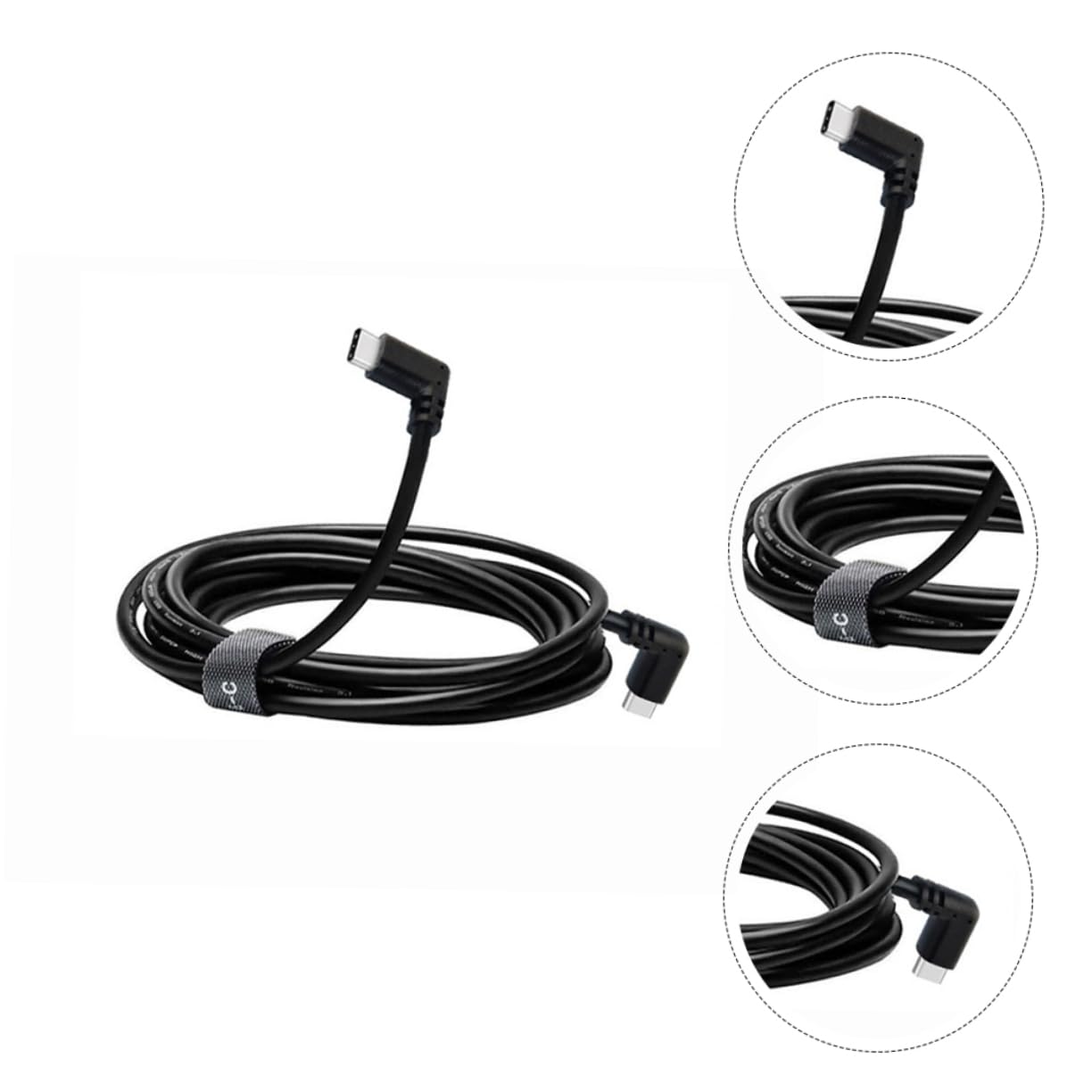 HEMOTON 3piezas Cable De Carga Vr De Doble Tipo c Para Conexión De Metros Diseño De Codo De Grados Transmisión De Datos Duradero y Confiable