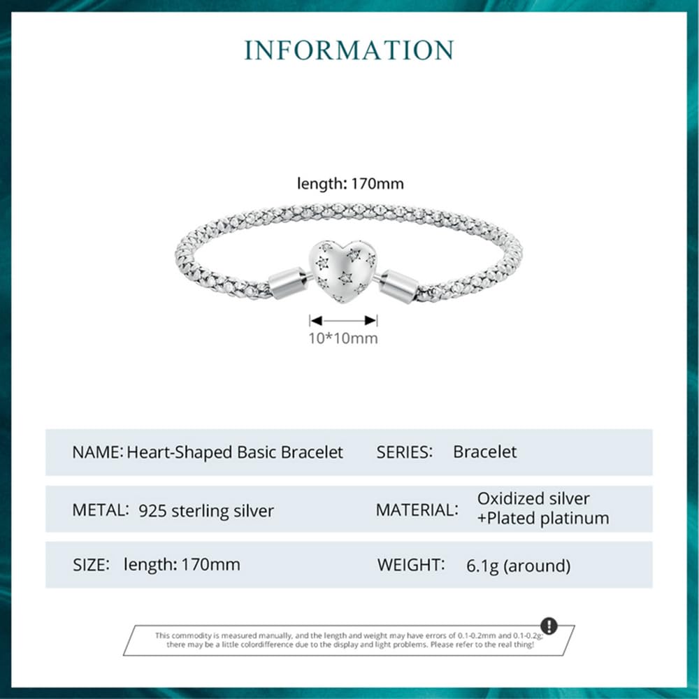 Pulsera con Dije de Cadena con Hebilla y Cierre de corazón Brillante Momentos de joyería de Plata esterlina 925