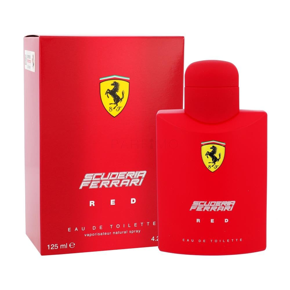 FerrariRed.Eau de Toilette Uomo, Profumo Spray Naturale, 125 ml, Fragranza Classica