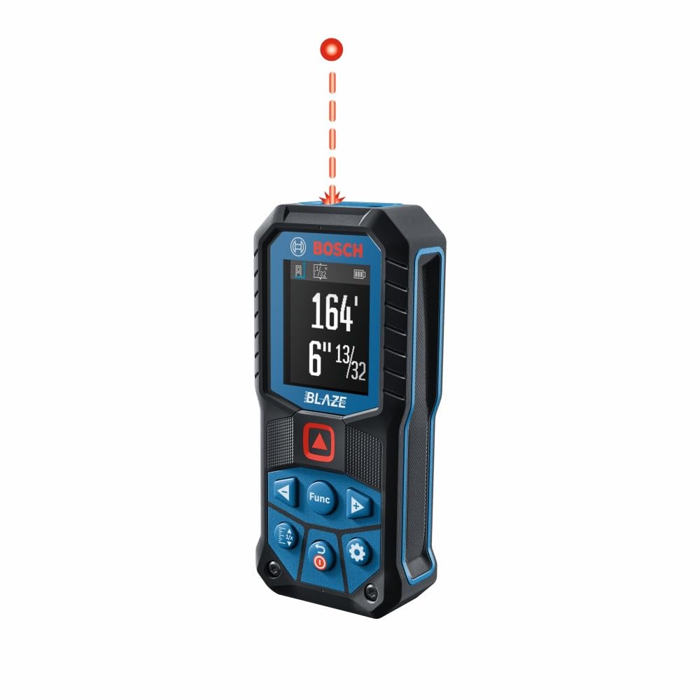 PRO GLM165-22 Blaze 165 Ft. Laser Measure | Real-time measurement, backlit color display, 1/16 in. accuracy, contractors, stable mounting, surveying, construction