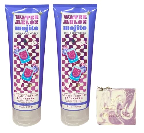Bath & Body Works Watermelon Mojito 2 Ultimate Hydration Body Creams with a Lavender Dream Bar Soap