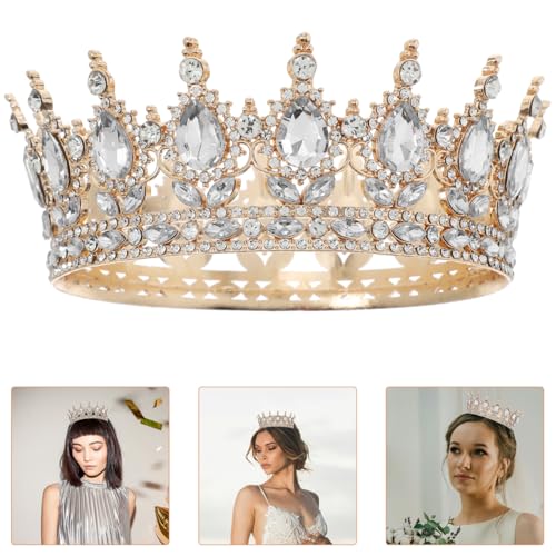 DOITOOL Königinnenkrone Für Frauen Strass-Hochzeitskronen Vintage-Kristall-Prinzessinnen-Tiara Für Single-Abende Abschlussfeiern Geburtstage Kostümpartys Haarschmuck