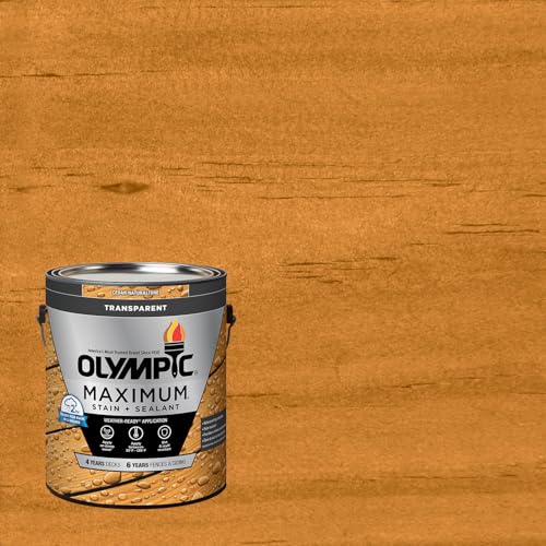 Olympic Maximum 1 gal. Cedar Transparent Exterior Stain and Sealer in One Low VOC