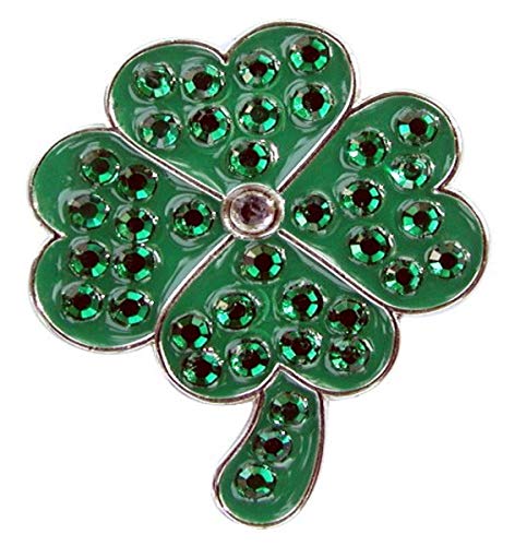 Navika Four Leaf Clover Swarovski Crystal Ball Marker with Hat Clip