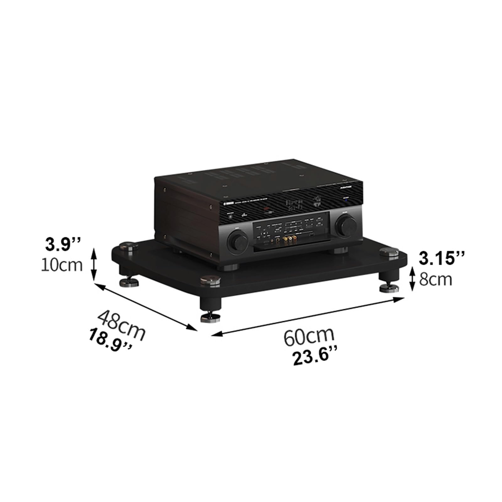 Stojak na nośniki audio HiFi na komponenty stereo, drewniana półka obrotowa CD, narożna konsola telewizyjna, kompatybilny z systemami gier, meblami kina domowego (biały, 1 poziom)