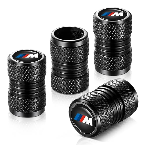 Image of Tire Valve Stem Caps, Compatible with BMW M Series Stem Cap Universal Car Air Cover Car Accessories for Cars, SUV, Truck, Motorcycles 4pcs (Black)
