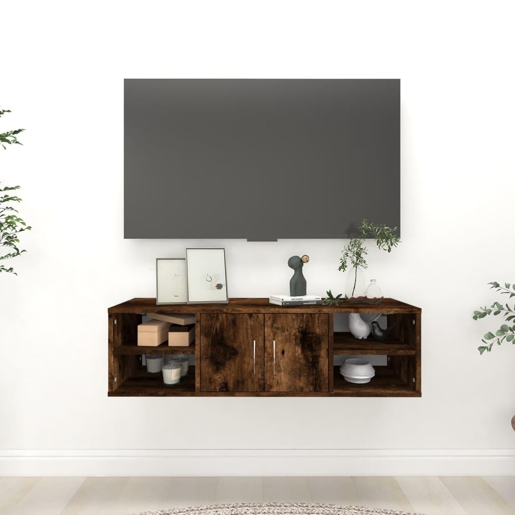 Wandregal Räuchereiche 102x30x29 cm Holzwerkstoff Wandboard Küchenregal Regale Für Wände Wandbrett für Schlafzimmer Wohnbereich Küche Badezimmer
