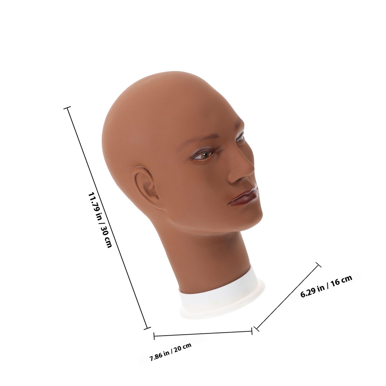 Abaodam Testa di Manichino per Parrucca in Pvc Superficie Liscia e Aspetto Vivido, Supporto per Cappelli e Parrucche, per Esposizione e Trasporto