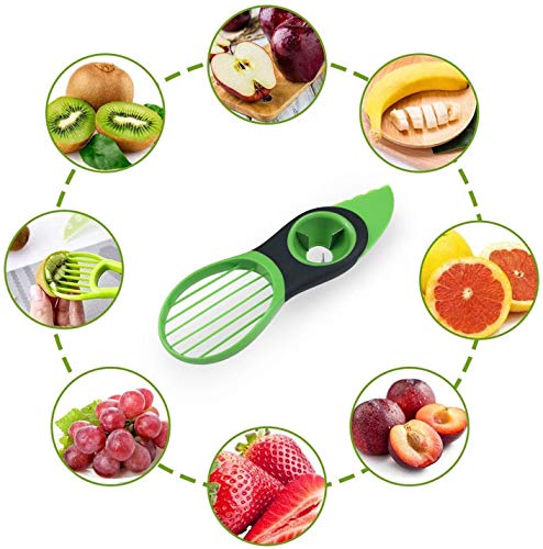 Avocado slicer, 3 In 1 Avocado Slicer Avocado Cutter Fruit & Vegetable Peeler Kitchen Tools, Avocado Cutter Green