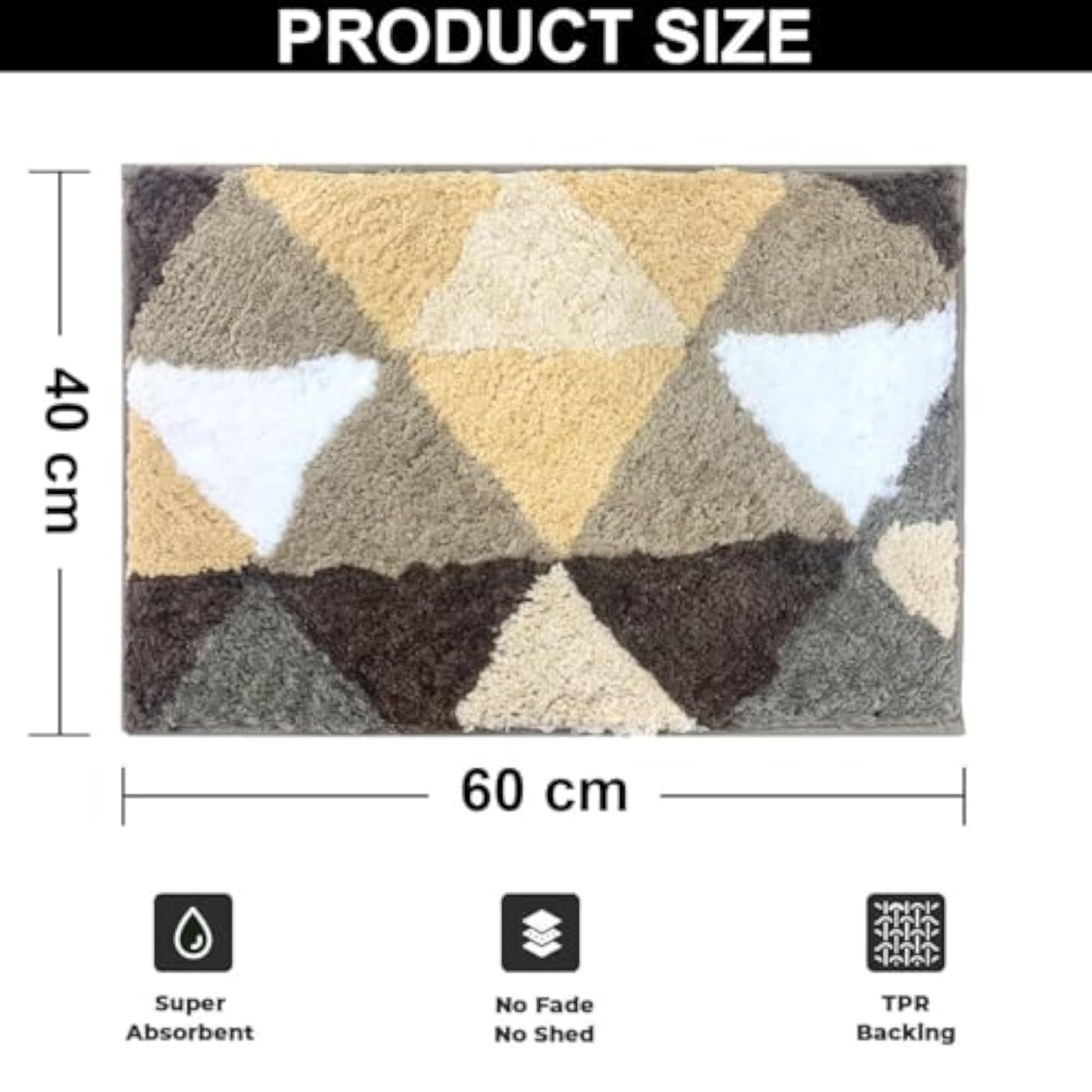 Super Soft Canada Triangle Bath Mat, Non-Slip