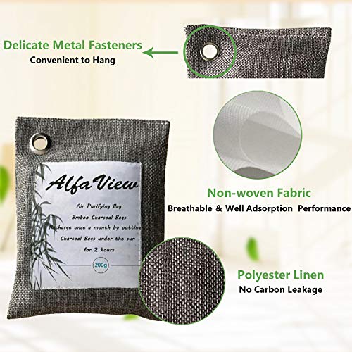 Alfaview Luchtzuiveringszak, 200G Natuurlijk Geactiveerde Bmboo-Houtskool Luchtverfrisser Geurverdrijver Geurvanger… - Image 4