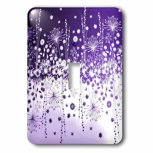 Interrupteur à bascule 3dRose lsp_35037_1 floral violet pour remplacer les plaques jaunies