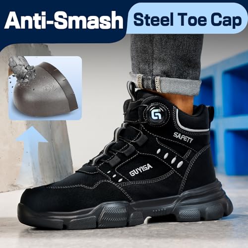 Image of GUSAYEX Steel Toe Boots for Men Lightweight Work Utility Safety Boots