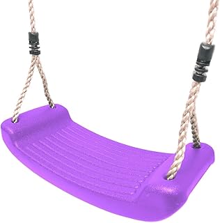 Rebo® Plastic Children\'s Replacement Swing Seat - Purple | OutdoorToys | Made from tough wipe-clean plastic, fits most popular makes of swing frames, supplied with ropes