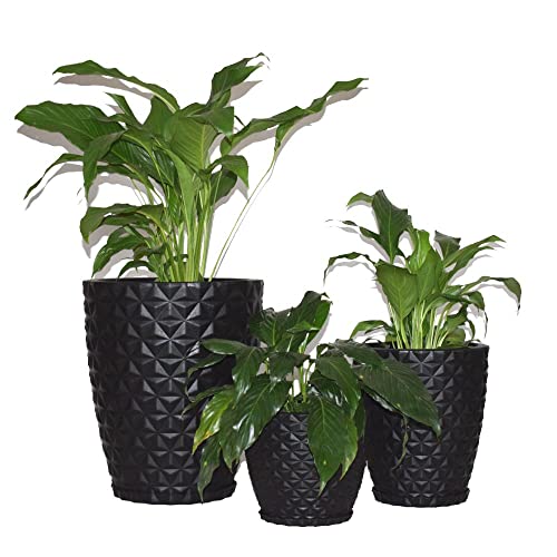 Kit 3 Vasos Planta Decorativo Jardim Coluna Diamante 0,1 e 2 Cor:...