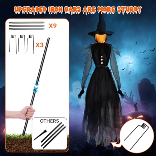 NaLiViSl Halloween Decorations Outdoor, 4.9 FT Set of 3 Witches の商品画像 3