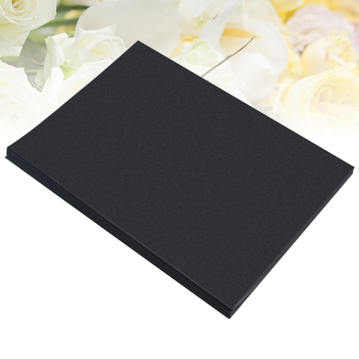 CORHAD 100 Stück A4 Schwarzes Kraftpapier 200gsm mit Glatter Oberfläche und Leicht zu Schneiden für Selbstgemacht Scrapbook und Weihnachtskarten