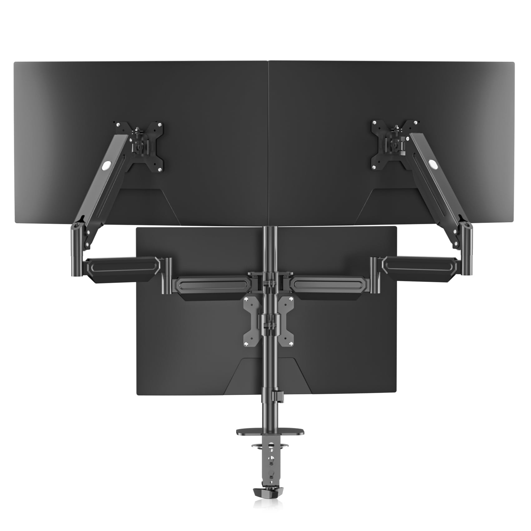 Pholiten Support Ecran PC 3 Ecran, Support de Moniteur 17-27", Inclinaison et Pivotement, VESA 75/100mm