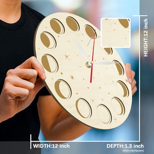 Timethink 12 inch Wooden Moon Clock product