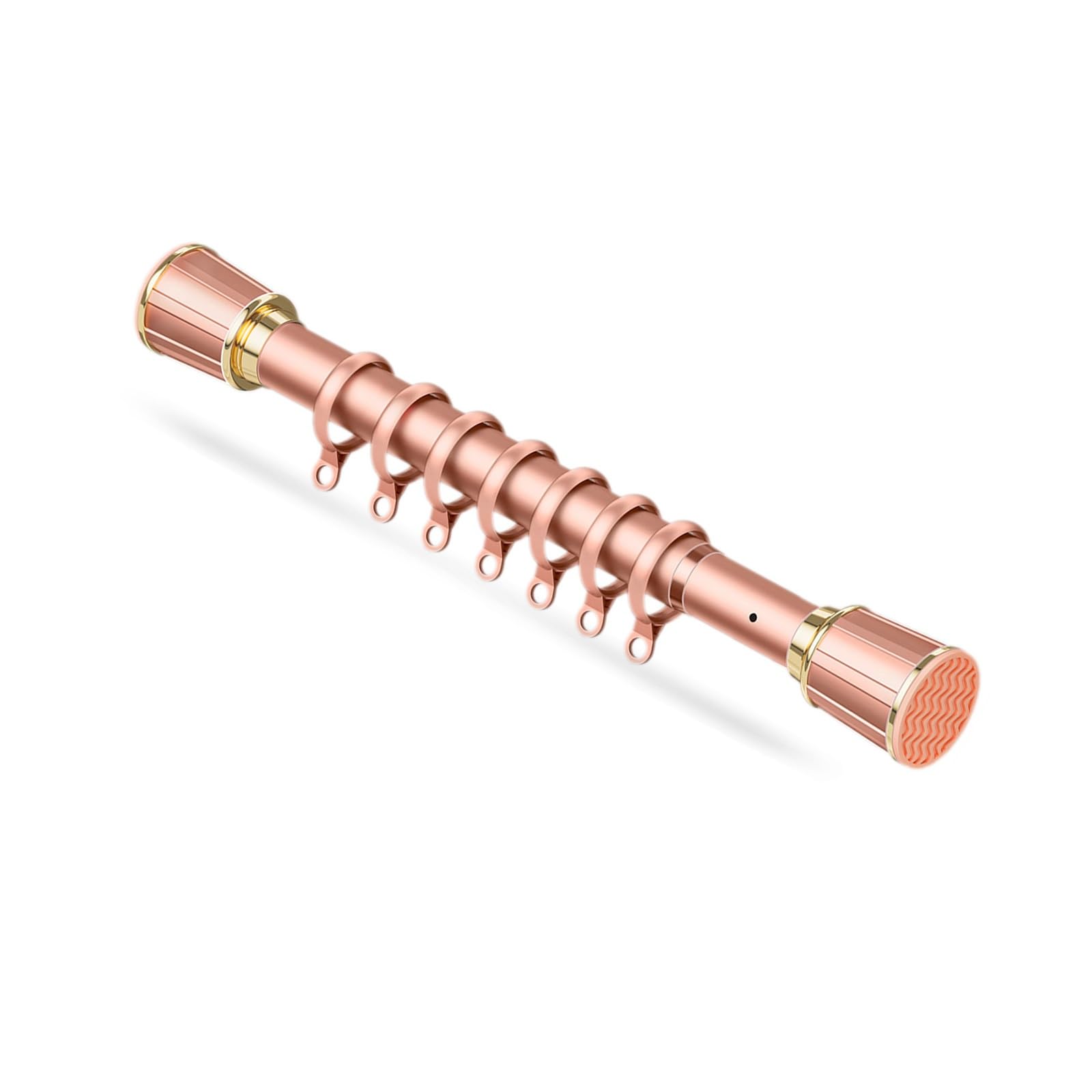 WQPMNYG Adjustable No-Drill Curtain Rod 40-500cm, Extendable Shower Curtain Pole for RV & Balcony -, Fits 2.1-3.0m, Includes 20 Rings