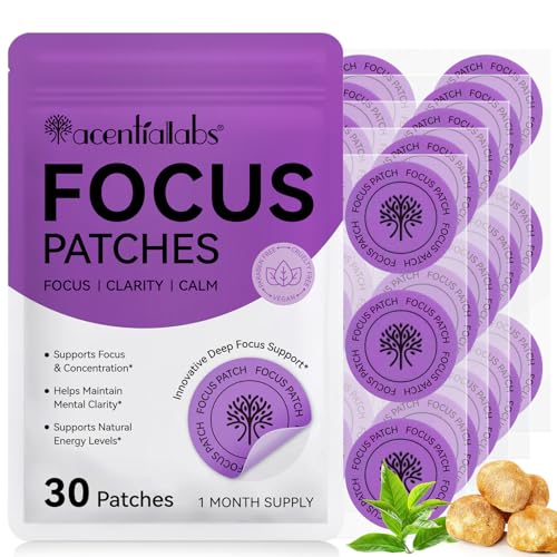 NFILVSYO Focus Patch |100% Natural Focus Patches for Attention|Focus Patches for Adults Invisible & Portable, Workplace/Student Party Must Have - 1 Month Supply