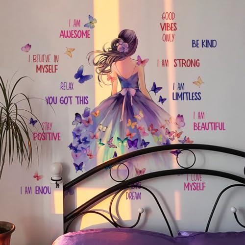 Vinilo Decorativo Niño Vestido Morado con Mariposas miniatura 7
