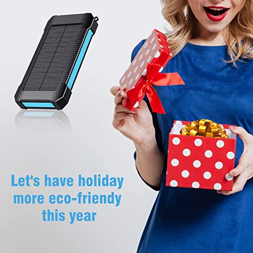 Ssenbono Solar Power Bank 30000 Mah, Wireless Portable Charger Solar Panel External Battery Type-C 5V Dual Usb With Led Flashlight (Waterproof, Dustproof, Shockproof) Compatible With Ios & Android #TOP6
