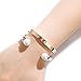 cutepul Love Bracelets Stainless Steel friendship Bracelet Cubic Zircon Filled Gold and Silver Female Women Mother's Day Valentine's Day Wedding Couple and Birthday Gift (rose gold, 7.5inch)