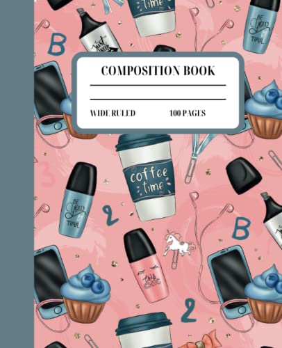 Composition Notebook: Cute School Girl Notebook | 100 Page Wide Ruled Blank Lined Paper | 7.5 x 9.25 in image 2