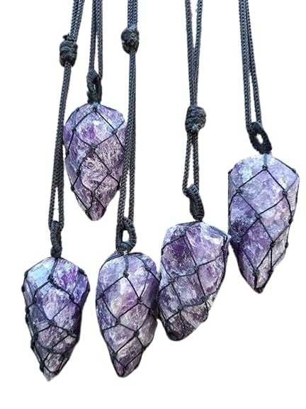 Blessing Crystal Raw Amethyst Dark Purple Pendant High Vibrational Necklace Meditation Crystal, Calm Anxiety, Unique Gift Spiritual Crystal Third Eye For Unisex Adult (B0C1KTTM86) Amazon Price History, Amazon Price Tracker