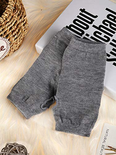 Satinior 4 Pairs Cashmere Feel Wrist Fingerless Gloves With Thumb Hole Unisex Cashmere Warm Gloves thumb #3