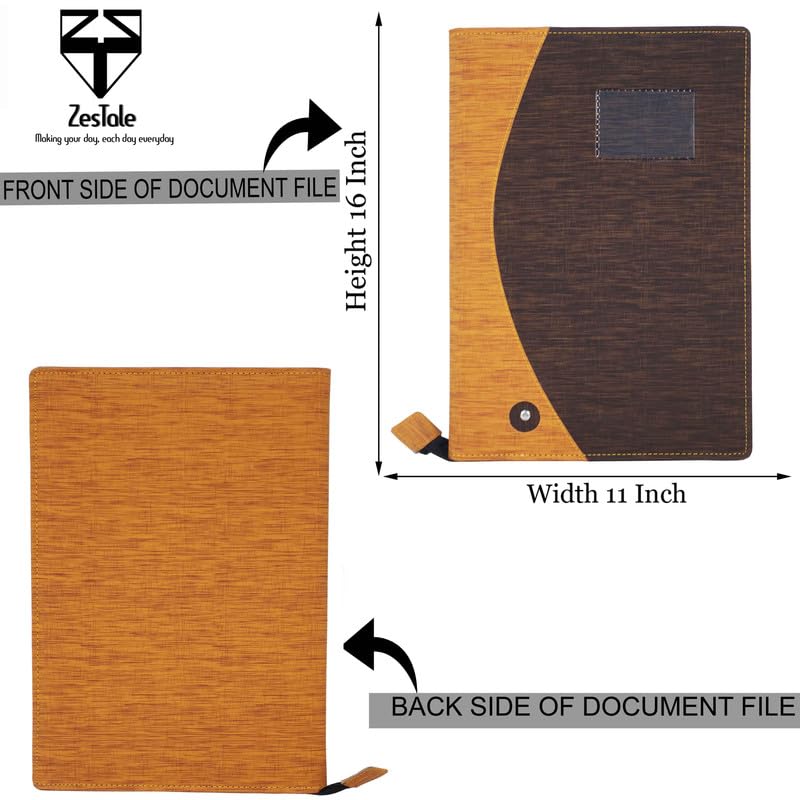 Image of ZesTale Professional Leatherette File Folder /Document Holder (20 Leaves) | Multipurpose Professional File Folders for Certificates Holder for Men and Women