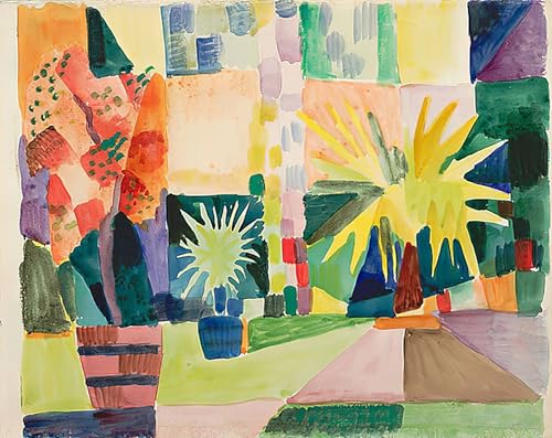 Tableau Jardin Lac de Thoune August Macke pour remplacer un mur vide par un paysage