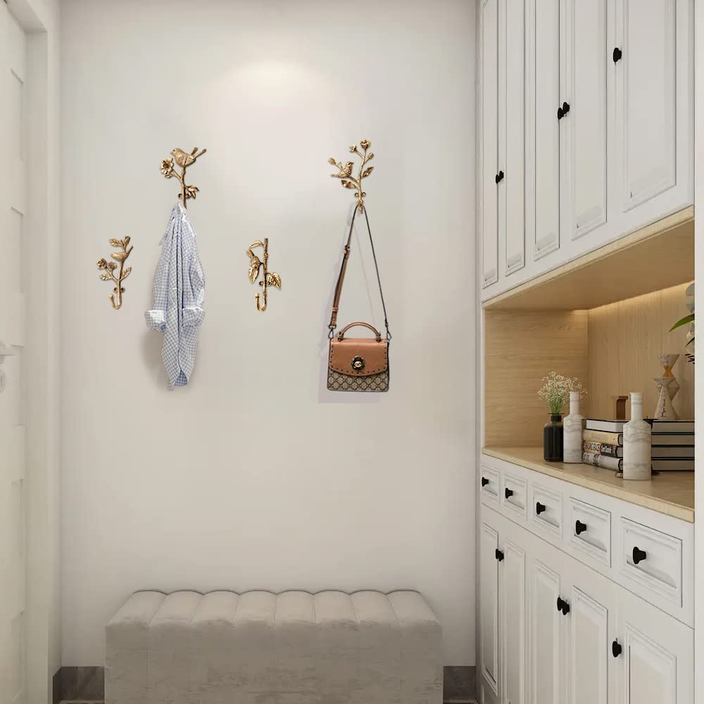Ganchos de pared decorativos de aleación para colgar abrigos, sombreros, llaves, bolsos y ropa en el pasillo, baño (B)